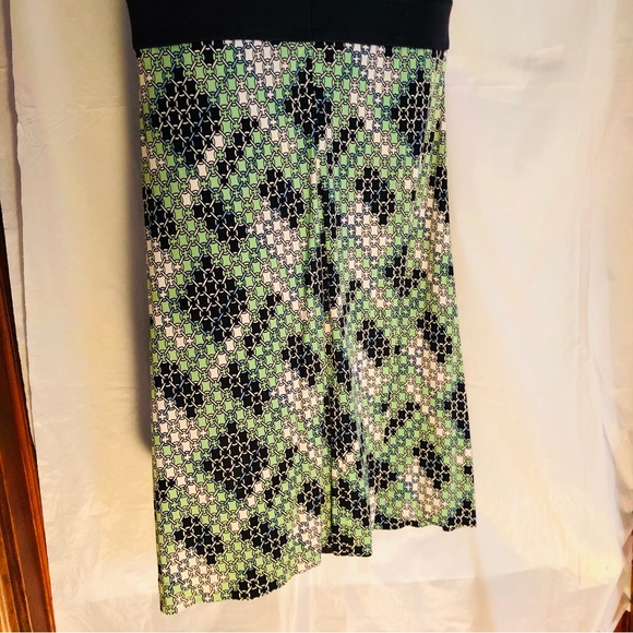 Tory Burch Silk Summer Dress / Green  Black - Size Medium - Picture 7 of 13
